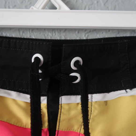 O.P COLOR STRIPPED SWIM SHORTS- SIZE MEDIUM - Picture 2 of 5